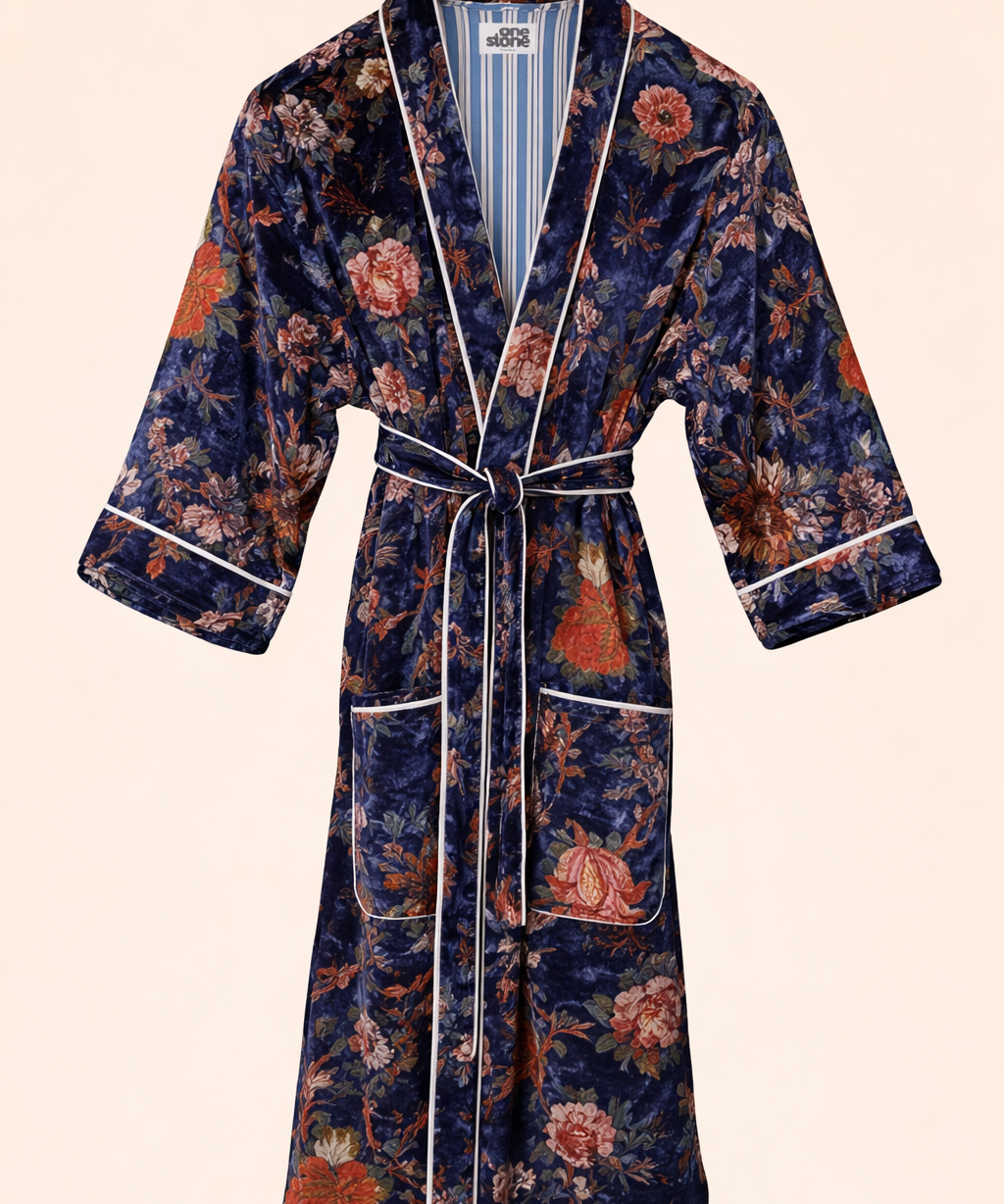 Trellis Velvet Bathrobe